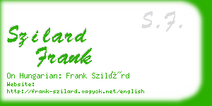 szilard frank business card